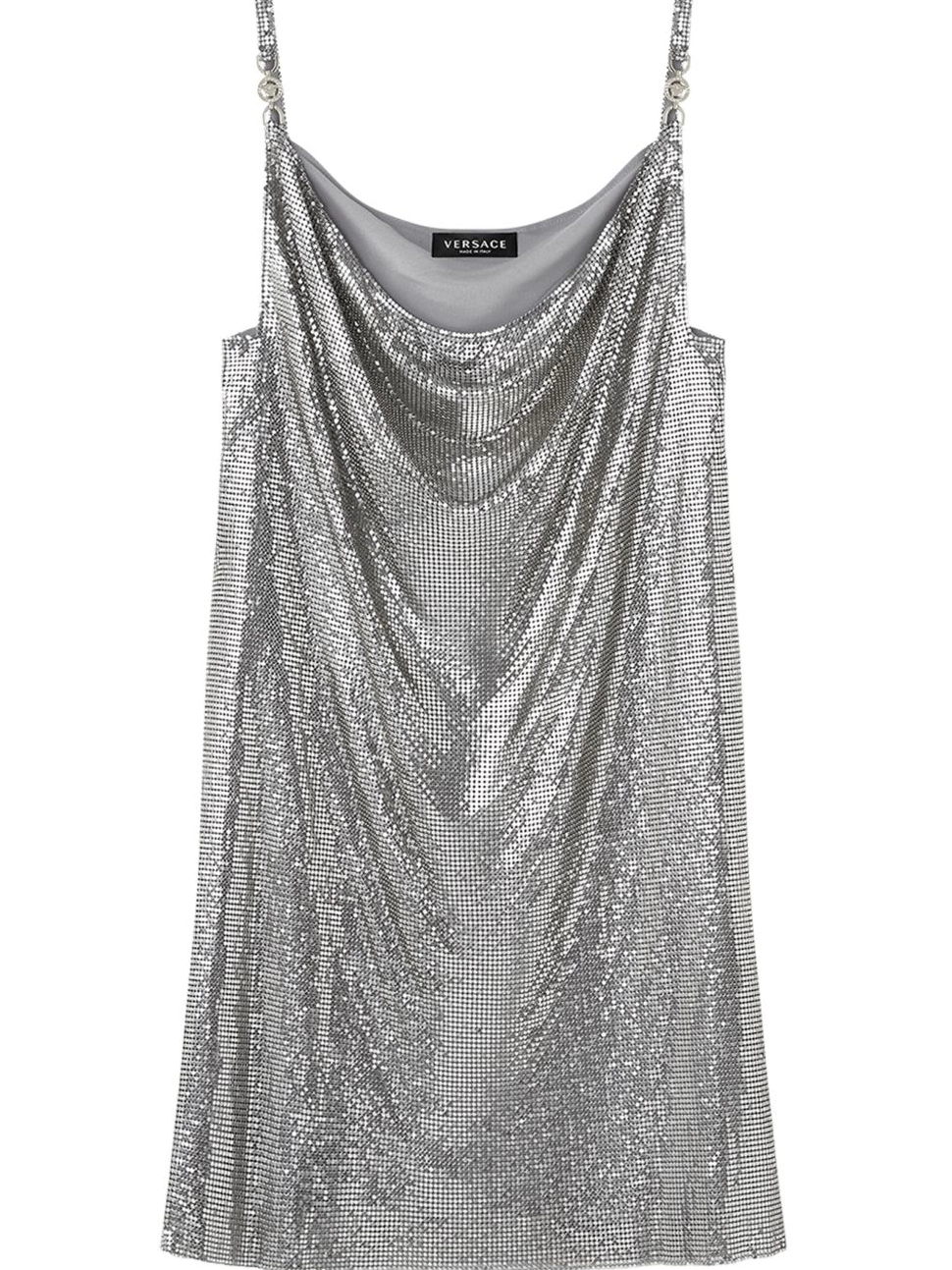 Affordable cowl-neck mini Women mesh Versace dress 0406